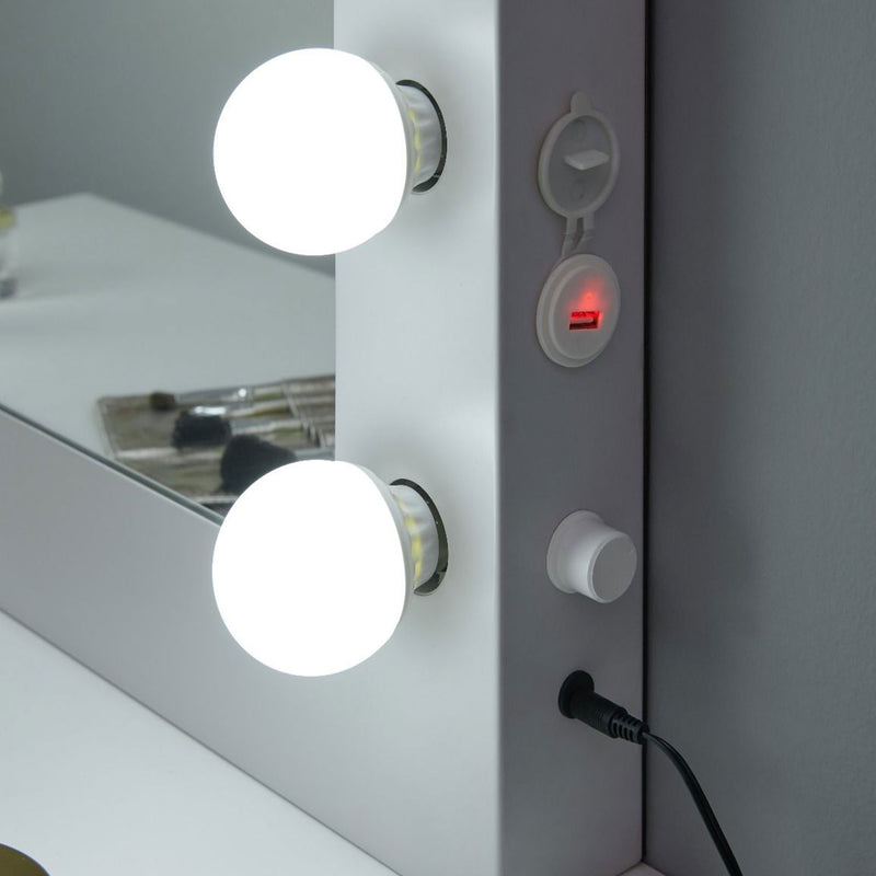 Hollywood White Vanity Station by Lavishway | Table Mirrors-25063