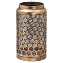 Honey Comb Gold Finish Metal Lantern by Lavishway | Candle Holders-50810