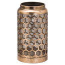 Honey Comb Gold Finish Metal Lantern by Lavishway | Candle Holders-50809