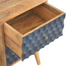 Honeycomb Blue Painted Bedside Table by Lavishway | Bedside Tables-58307