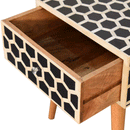 Honeycomb 2 Drawers Bone Inlay Bedside Table by Lavishway | Bedside Tables-59343