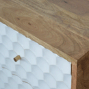 Honeycomb 2 Drawers Carved Bedside Table by Lavishway | Bedside Tables-59327