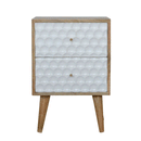 Honeycomb 2 Drawers Carved Bedside Table by Lavishway | Bedside Tables-59324
