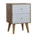 Honeycomb 2 Drawers Carved Bedside Table by Lavishway | Bedside Tables-59323