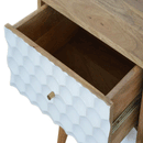 Honeycomb 2 Drawers Carved Bedside Table by Lavishway | Bedside Tables-59326