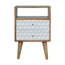 Honeycomb Open Slot Carved Bedside Table by Lavishway | Bedside Tables-59306