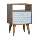 Honeycomb Open Slot Carved Bedside Table by Lavishway | Bedside Tables-59305