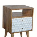 Honeycomb Open Slot Carved Bedside Table by Lavishway | Bedside Tables-59309