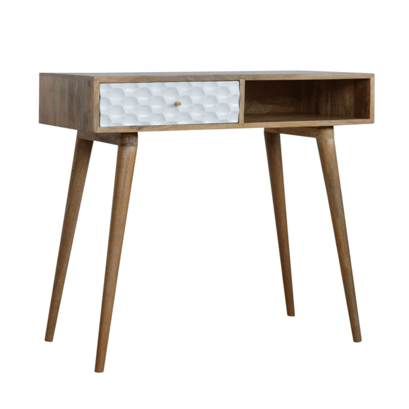 Honeycomb Carved Solid Wood Writing Desk by Lavishway | Reclaimed Wood Desks-59271