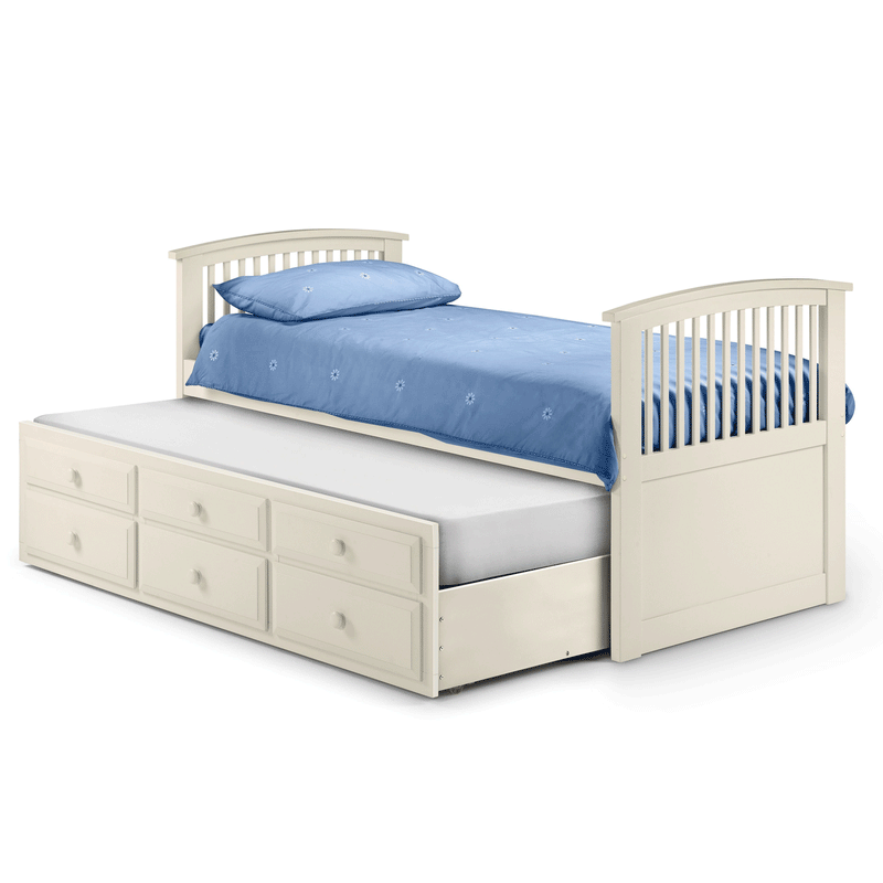Hornblower Stone White Pull Out Bunk Bed by Lavishway | Wooden Beds-20111