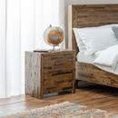 Hoxton Solid Acacia 2 Drawers Bedside Table by Lavishway | Bedside Tables-20095