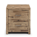 Hoxton Solid Acacia 2 Drawers Bedside Table by Lavishway | Bedside Tables-20097