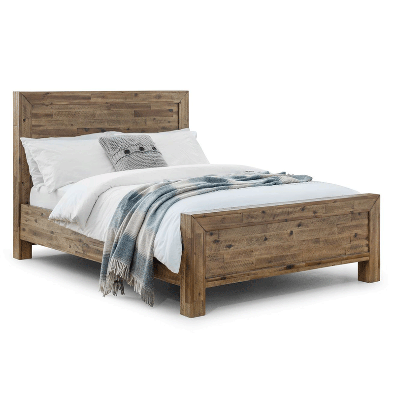 Hoxton Solid Acacia High Headboard Bed Frame by Lavishway | Wooden Beds-20089