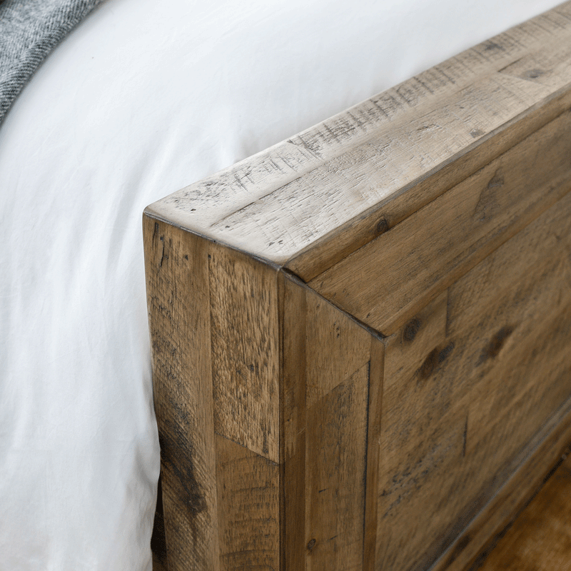 Hoxton Solid Acacia High Headboard Bed Frame by Lavishway | Wooden Beds-20094