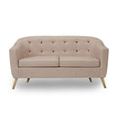 Hudson Beige Fabric 2 Seater Sofa by Lavishway | Fabric Sofas-34855