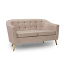 Hudson Beige Fabric 2 Seater Sofa by Lavishway | Fabric Sofas-34854