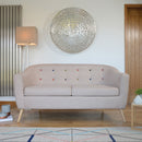 Hudson Beige Fabric 2 Seater Sofa by Lavishway | Fabric Sofas-34853