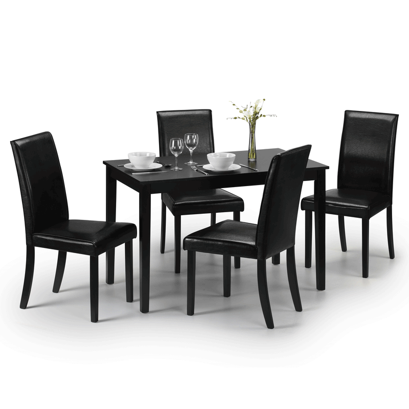 Hudson Black Wooden Rectangular Dining Table by Lavishway | Dining Tables-20075