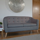 Hudson Grey Fabric 2 Seater Sofa by Lavishway | Fabric Sofas-34849