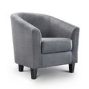 Hugo Slat Grey Fabric Tub Chair by Lavishway | Fabric Sofas-20063