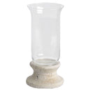 Hurricane Cream Stone Based Lantern by Lavishway | Candle Holders-50591
