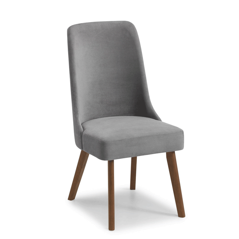 Huxley Dusk Grey Chenille Fabric Dining Chair by Lavishway | Dining Chairs-20058