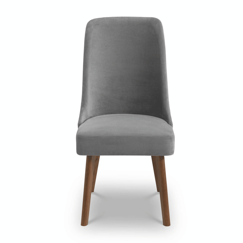 Huxley Dusk Grey Chenille Fabric Dining Chair by Lavishway | Dining Chairs-20059