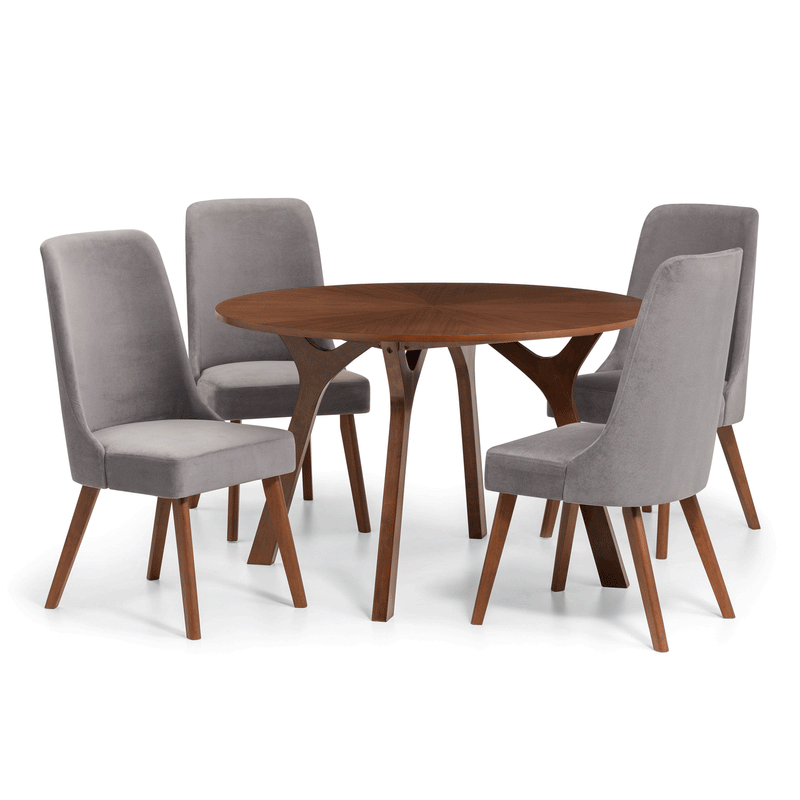 Huxley Walnut Finish Round Top Dining Table by Lavishway | Dining Tables-20037