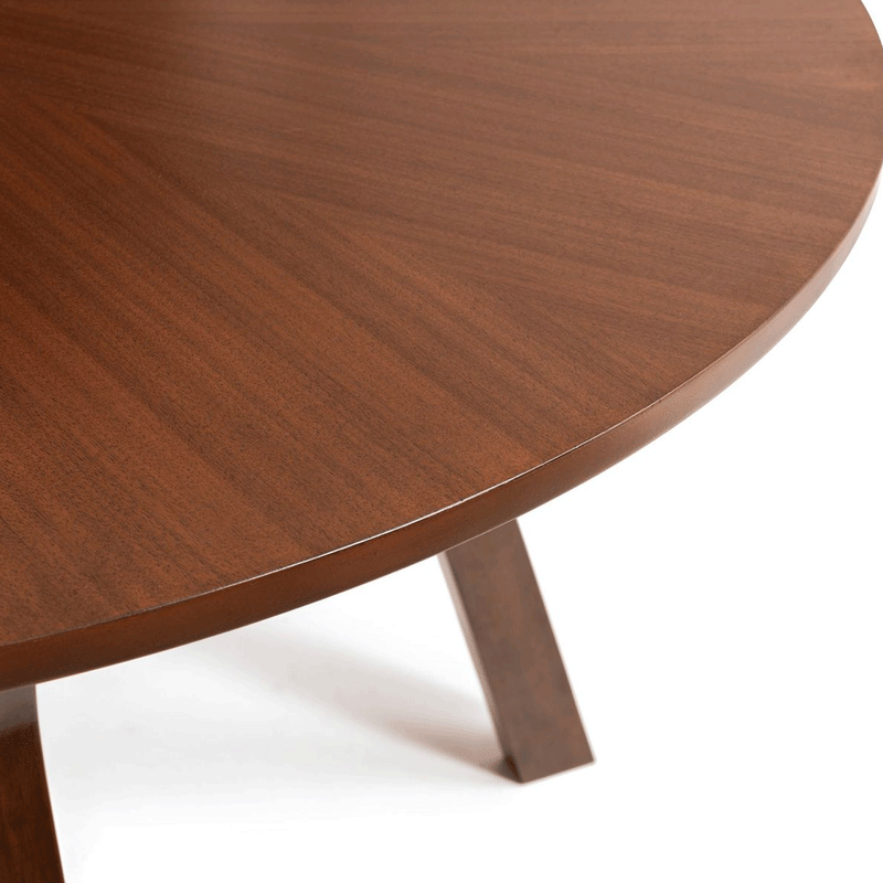 Huxley Walnut Finish Round Top Dining Table by Lavishway | Dining Tables-20039