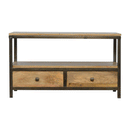 Forge 2 Drawers Coffee Table with Iron Base by Lavishway | Coffee Tables-21329