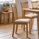 Ibsen Oak Wood Dining Chair With Fabric Seat by Lavishway | Dining Chairs-20033