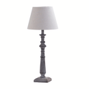 Incia Column Wooden Base Fabric Shade Lamp by Lavishway | Table Lamps-51502