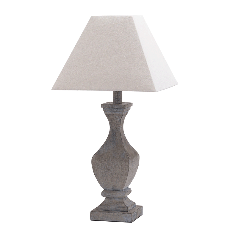 Incia Fluted Wooden Base Fabric Shade Lamp by Lavishway | Table Lamps-51500