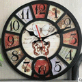 Industrial Vintage Wooden Wall Clock by Lavishway | Wall Clocks-50098