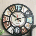 Industrial Vintage Wooden Wall Clock by Lavishway | Wall Clocks-50096