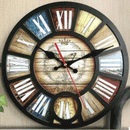 Industrial Vintage Wooden Wall Clock by Lavishway | Wall Clocks-50104