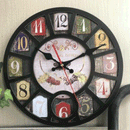 Industrial Vintage Wooden Wall Clock by Lavishway | Wall Clocks-50102