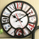 Industrial Vintage Wooden Wall Clock by Lavishway | Wall Clocks-50100