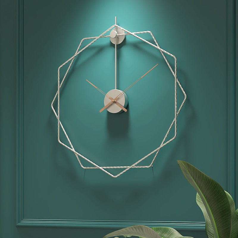 European Hexagonal Metal Wall Clock by Lavishway | Wall Clocks-50733