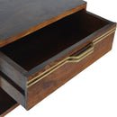 Isabelle Chestnut Finish Bedside Table by Lavishway | Bedside Tables-51836