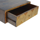 Isabelle Gold Chevron Bedside Table by Lavishway | Bedside Tables-51795