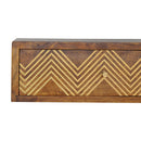 Isabelle Gold Chevron Bedside Table by Lavishway | Bedside Tables-51794