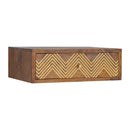 Isabelle Gold Chevron Bedside Table by Lavishway | Bedside Tables-51791