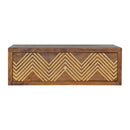 Isabelle Gold Chevron Bedside Table by Lavishway | Bedside Tables-51792
