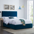 Islington Velvet High Headboard Double Bed by Lavishway | Velvet Bed-35657