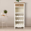 Juliette Cream 1 Drawer Drinks Cabinet by Lavishway | Wine Racks-30956