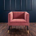 Jackson Velvet Tub Chair With Wooden Legs by Lavishway | Velvet Sofa-25108