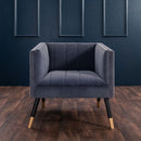 Jackson Velvet Tub Chair With Wooden Legs by Lavishway | Velvet Sofa-25103