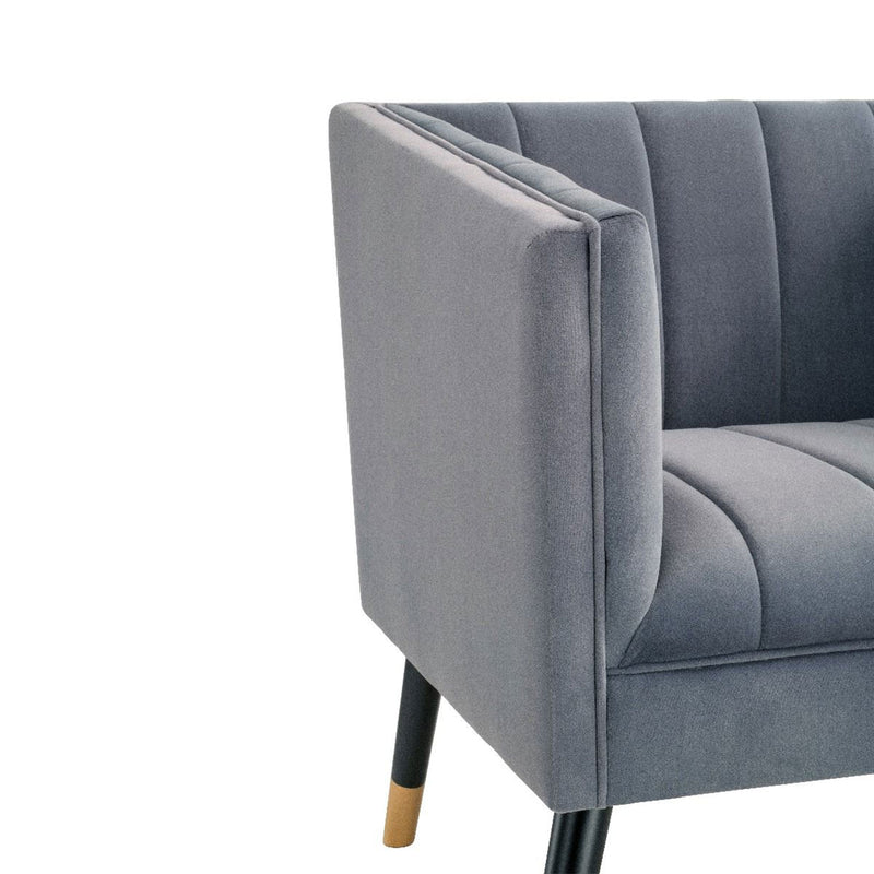 Jackson Velvet Tub Chair With Wooden Legs by Lavishway | Velvet Sofa-25107