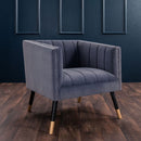 Jackson Velvet Tub Chair With Wooden Legs by Lavishway | Velvet Sofa-25095